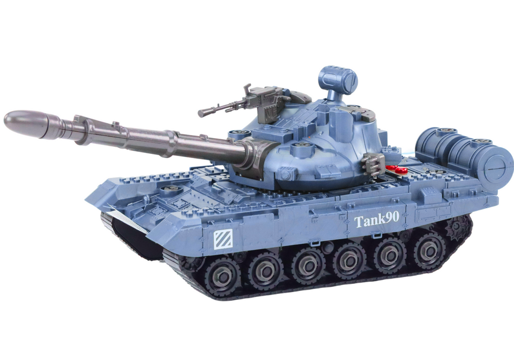 DIY Tanks ar gaismas un skaņas efektiem, zilā krāsā