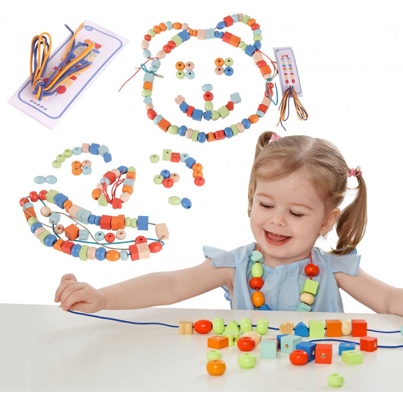 Attīstošā rotaļlieta VĒRŠANAI krelles 96 elementi