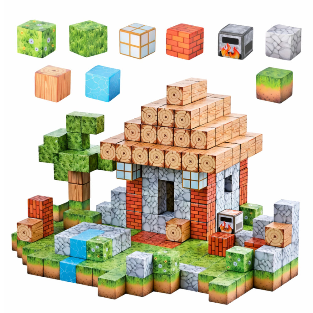 Magnētu kubi būvēšanai Pikseļi , 312 elementi