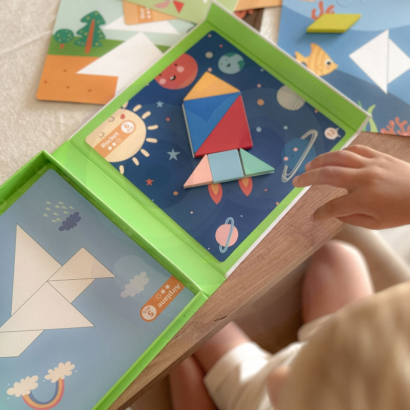 Izglītojoša magnētu puzle, figūru apgūšanai, 18 elementi