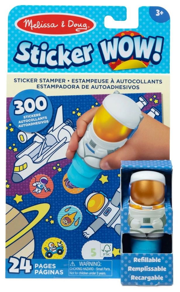Sticker WOW uzlīmju zīmogs Astronauta tematikā