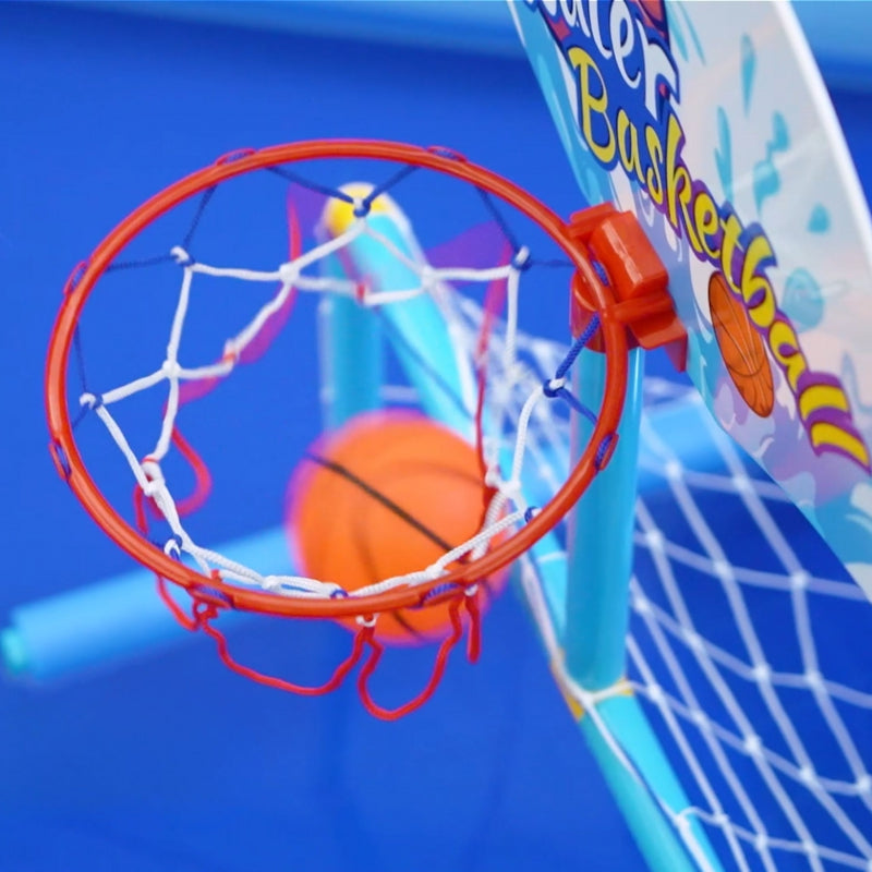 Ūdens basketbola komplekts 2in1 futbola vārti + bumbas + pumpis