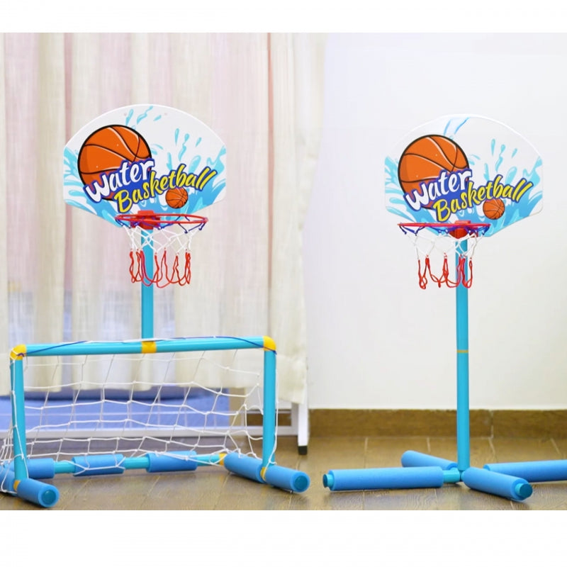 Ūdens basketbola komplekts 2in1 futbola vārti + bumbas + pumpis