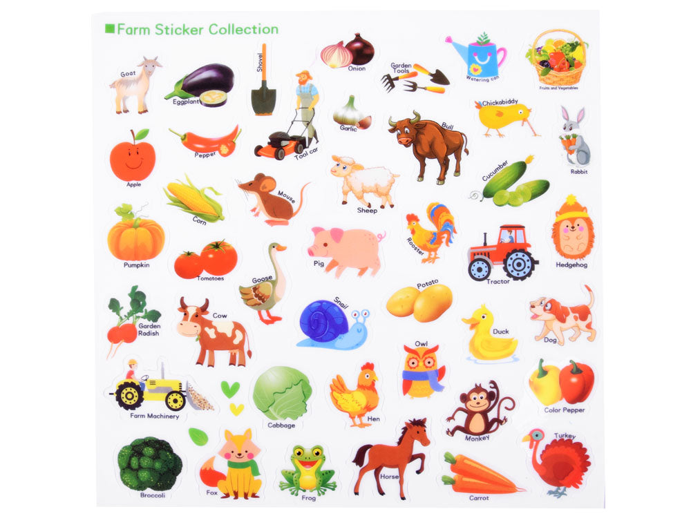 Vairākkārt izmantojamās uzlīmes Fermas tematikā