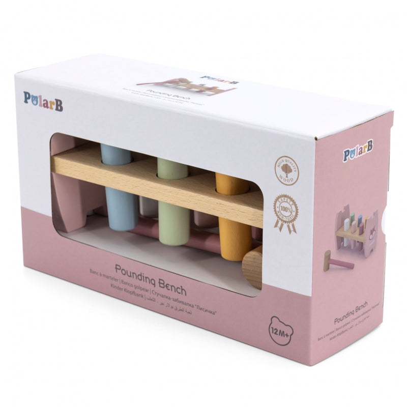 Attīstošā rotaļlieta ar āmurīti rozā