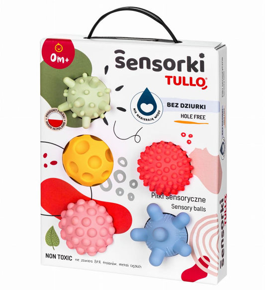 Sensoro bumbiņu komplekts 5 elementi pasteļtoņos
