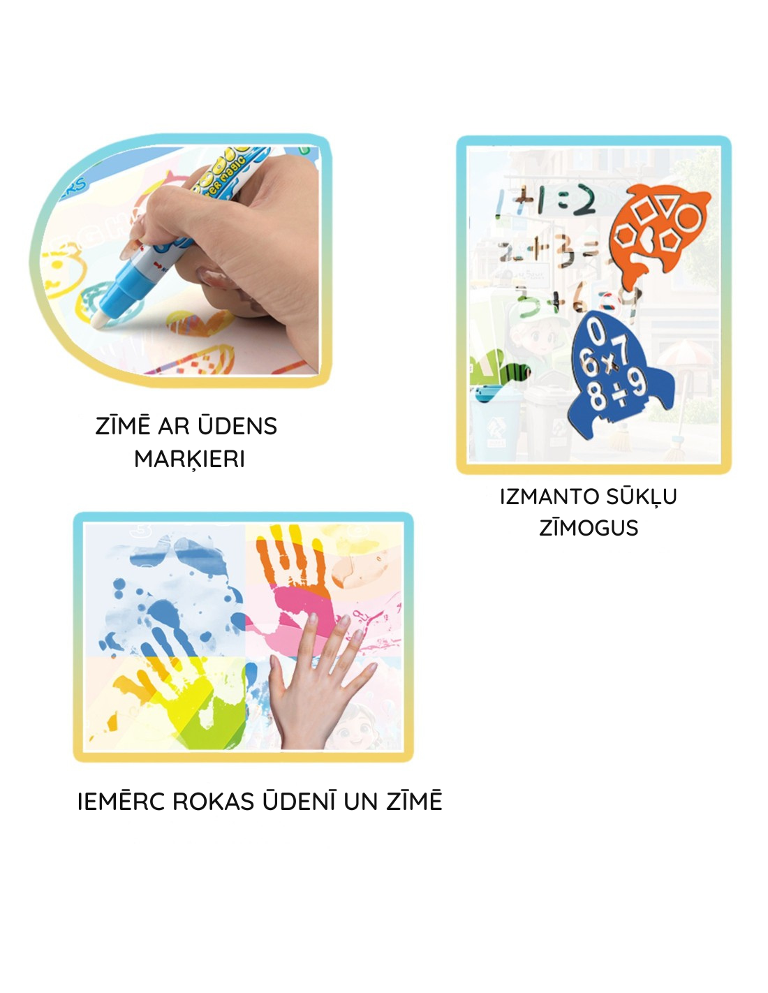 Ar ūdeni krāsojams paklājs dinozauru pasaku tematikā