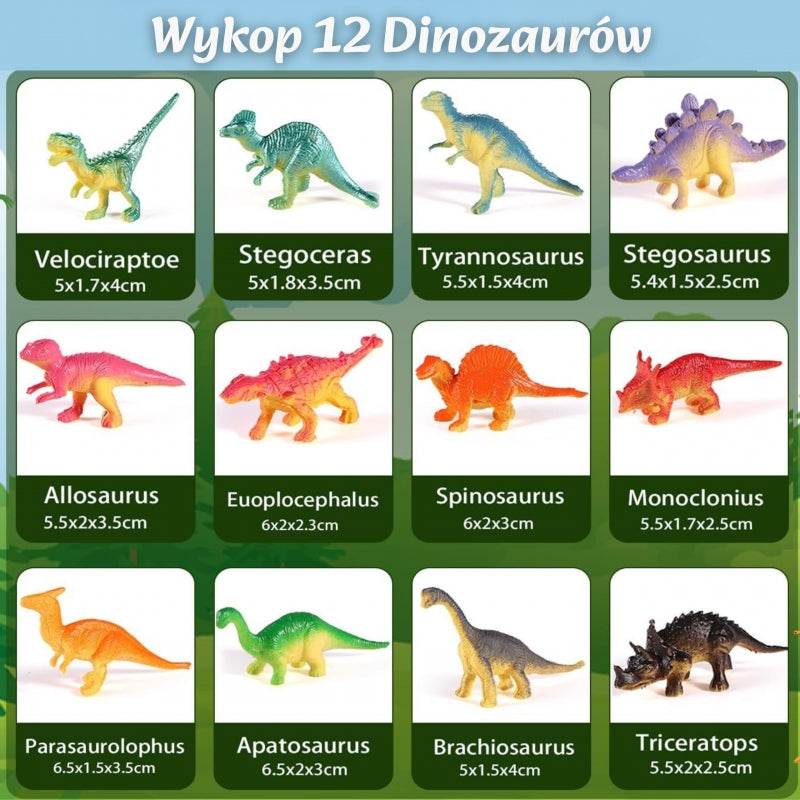 Arheologa komplekts 12 dinozauru izrakšanai