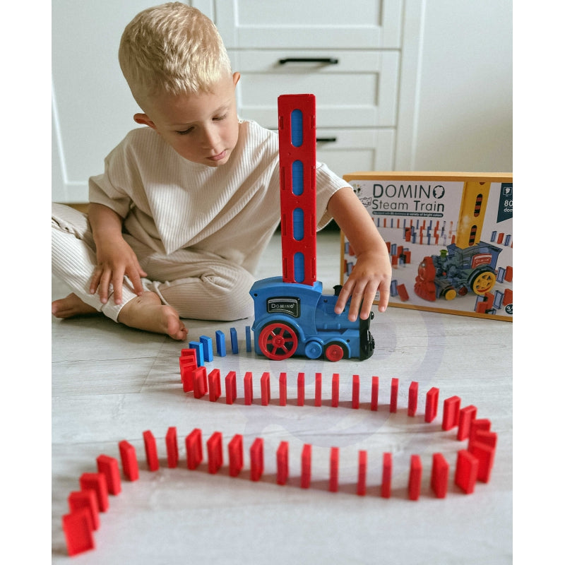 Vilciena lokomotīve ar Domino kauliņiem  80 gab.