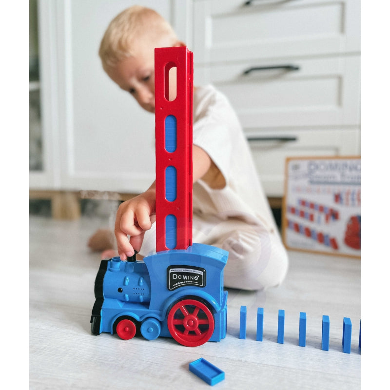 Vilciena lokomotīve ar Domino kauliņiem  80 gab.