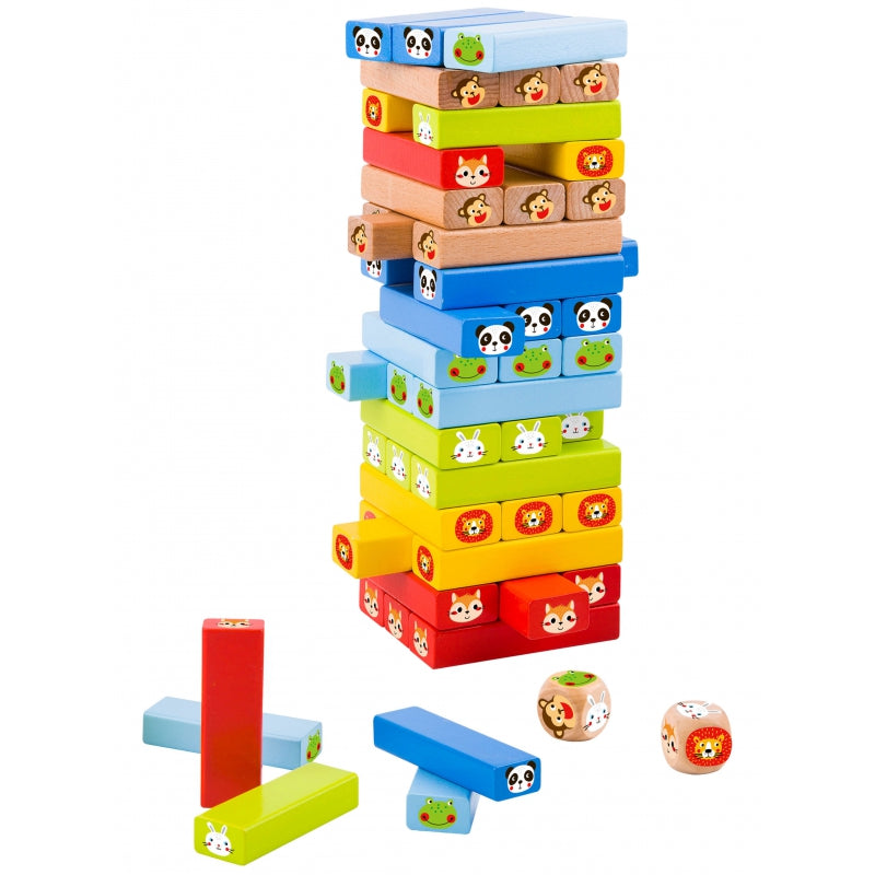 Koka Jenga dzīvnieku tematikā