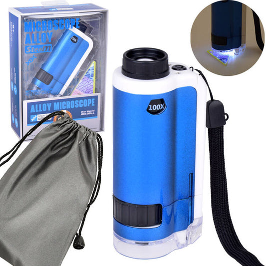 Kabatas mikroskops 100-250x , Zils