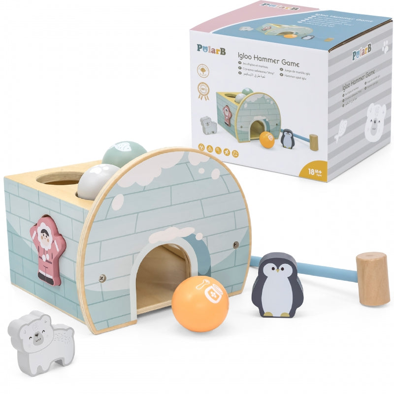 Koka Iglu ar formu šķirošanu, āmuru un bumbām