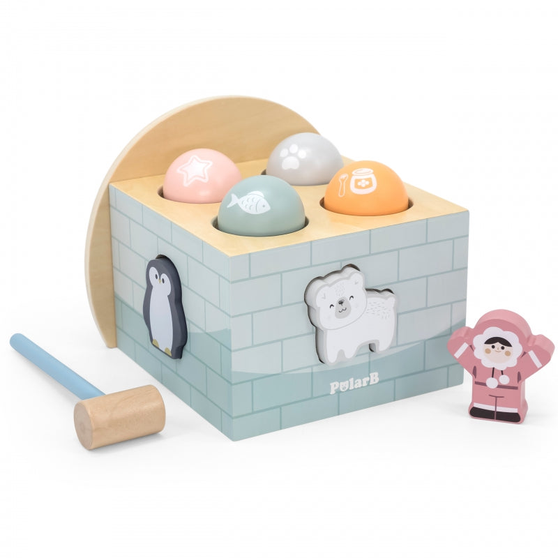 Koka Iglu ar formu šķirošanu, āmuru un bumbām