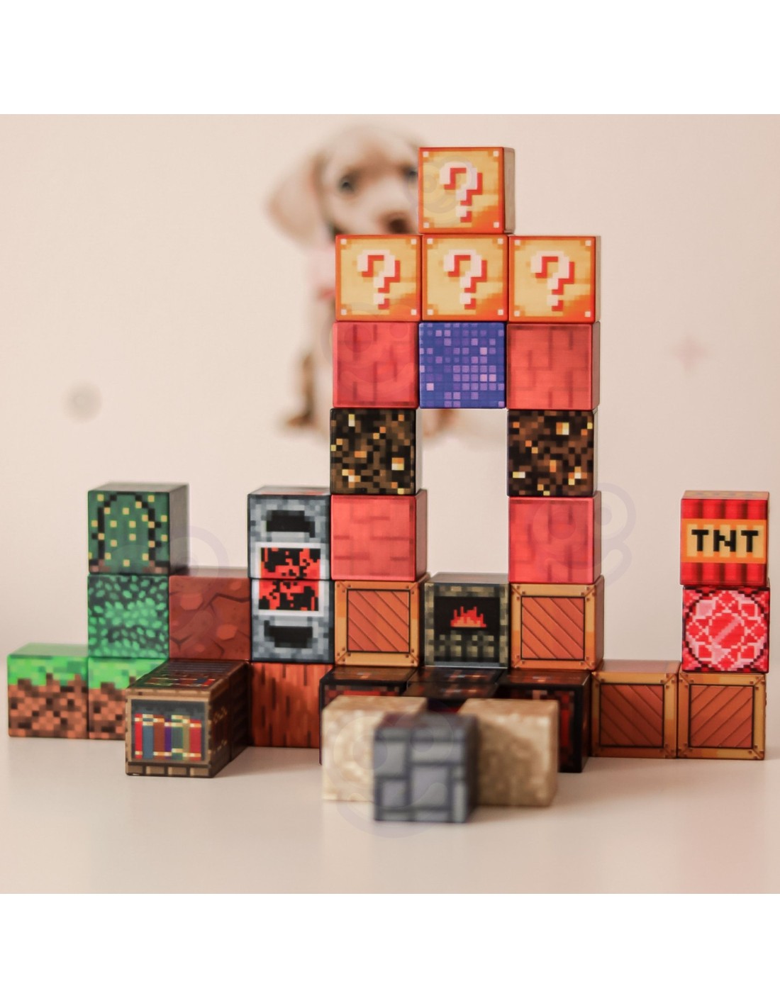 Magnētu kubi būvēšanai Pikseļi , 63 elementi