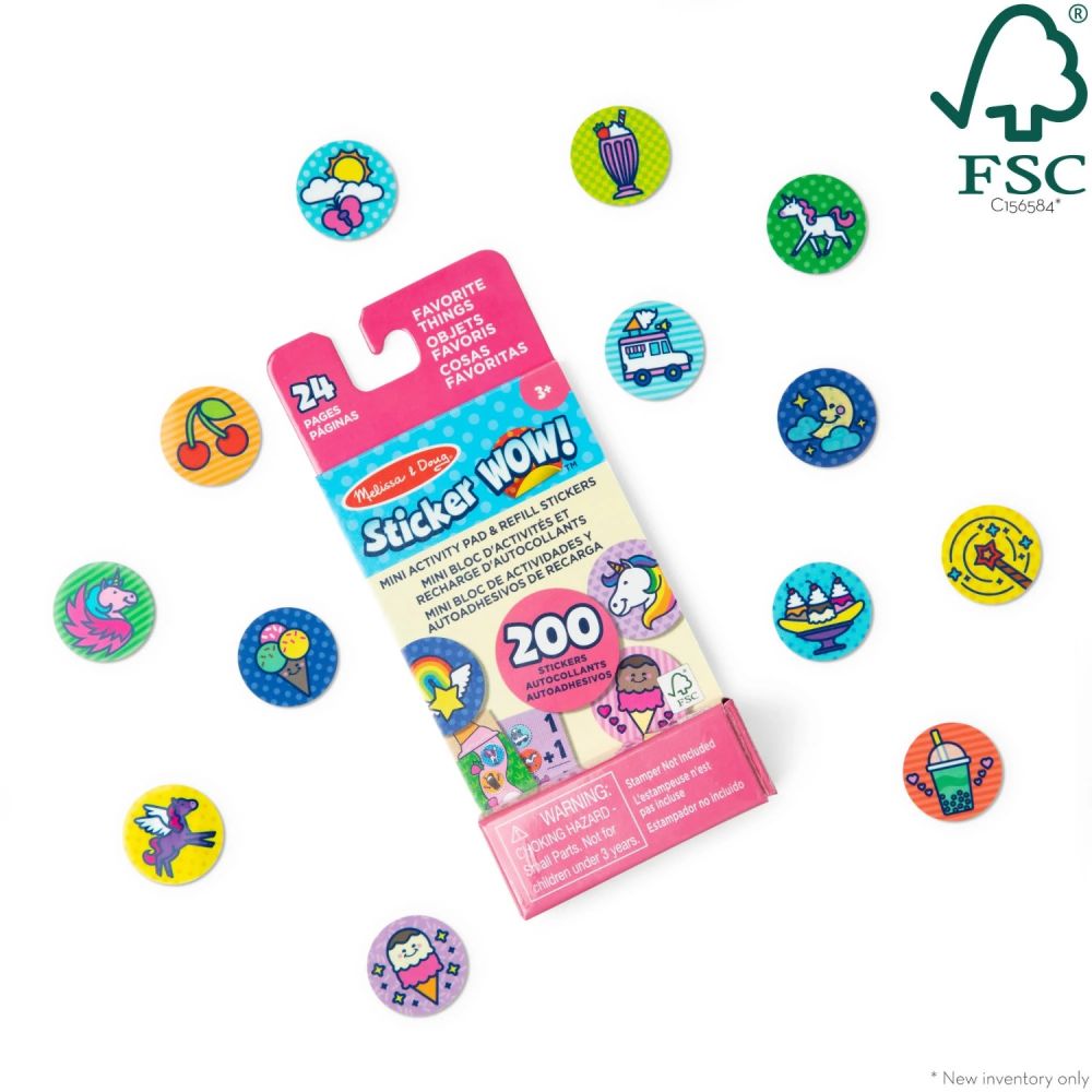 Sticker WOW 300 uzpildāmās uzlīmes "Favorite things" tematikā