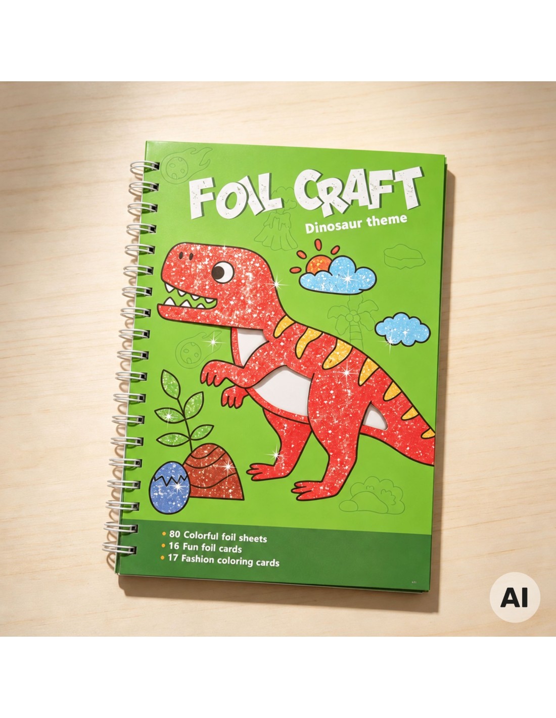 2in1 Krāsaino Foliju grāmatiņa, Dinozauri