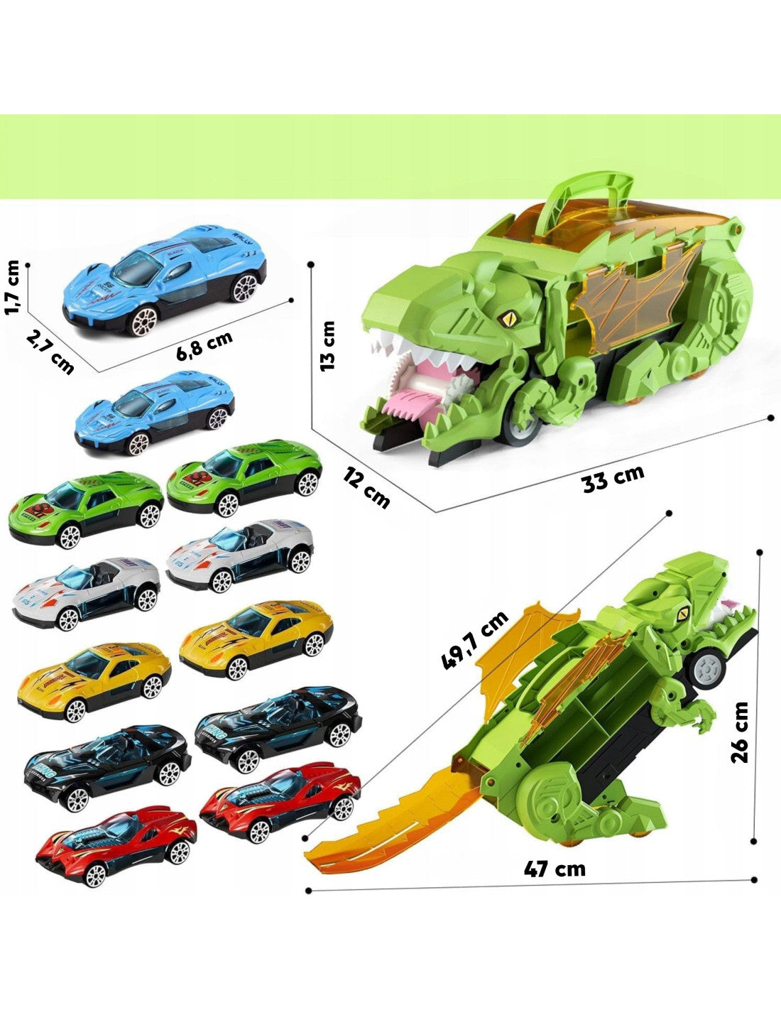 Dinozauru auto trase ar transportieri ar 13 elementiem