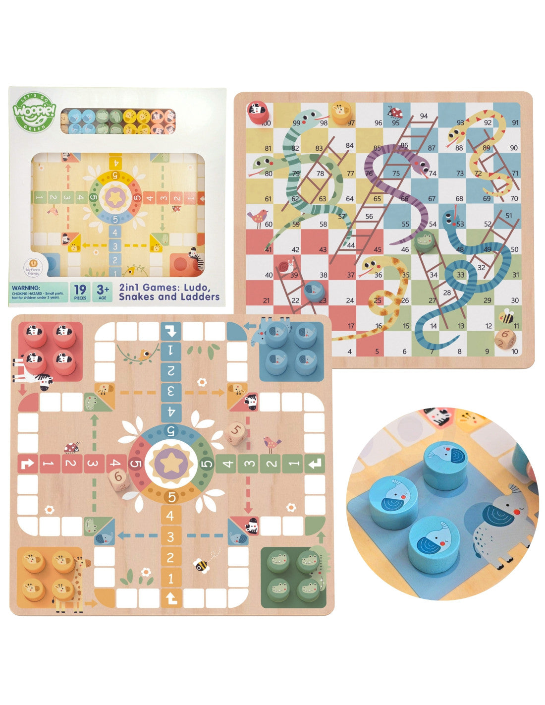 2in1 Koka Galda spēle -  Cirks un Riču raču