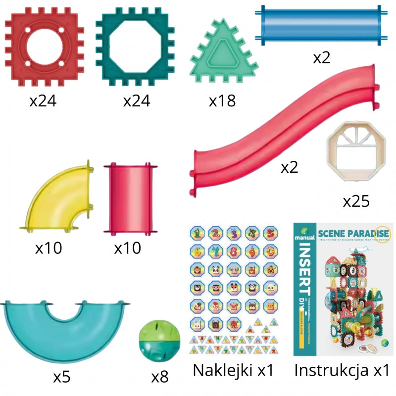 3D Konstruktors ar bumbiņām, 128 elementi