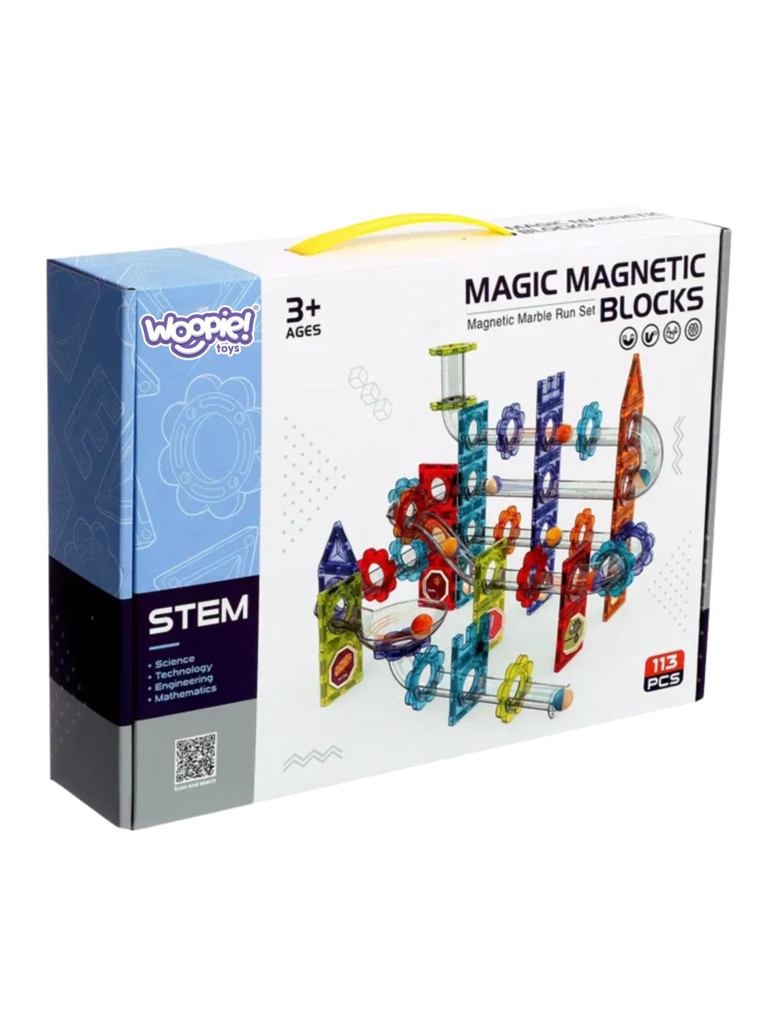 Magnētu bloku konstruēšanas komplekts 113 elementi