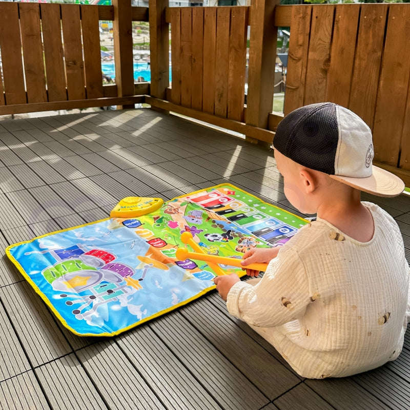 2in1 Interaktīvs muzikāls paklājs klavieres + bungas