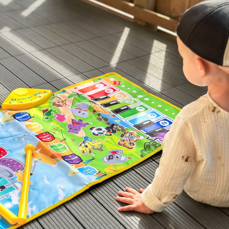 2in1 Interaktīvs muzikāls paklājs klavieres + bungas