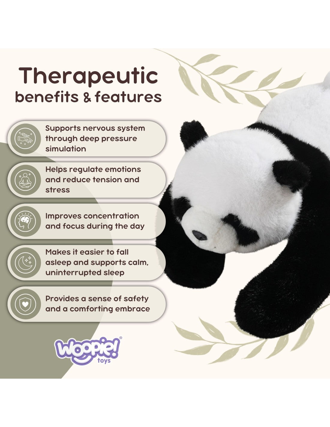 Sensora smaguma rotaļlieta, Panda, 2,5 kg